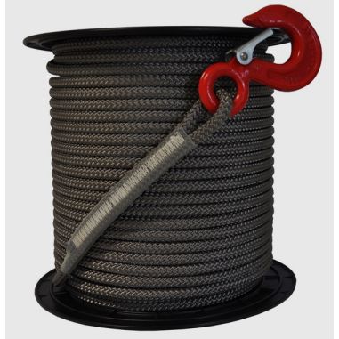 CORDE POUR TREUIL - 10 MM X 100 M - 2200 KG - VENDUE AVEC CROCHET - PIECE D'ORIGINE DOCMA FOREST WINCH