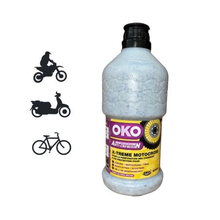 FLACON D'ANTICREVAISON POUR PNEUS MOTOCROSS/VTT/SCOOTER 0.8L - OKO FLACON D'ANTICREVAISON POUR PNEUS MOTOCROSS/VTT/SCOOTER 0.8L - OKO