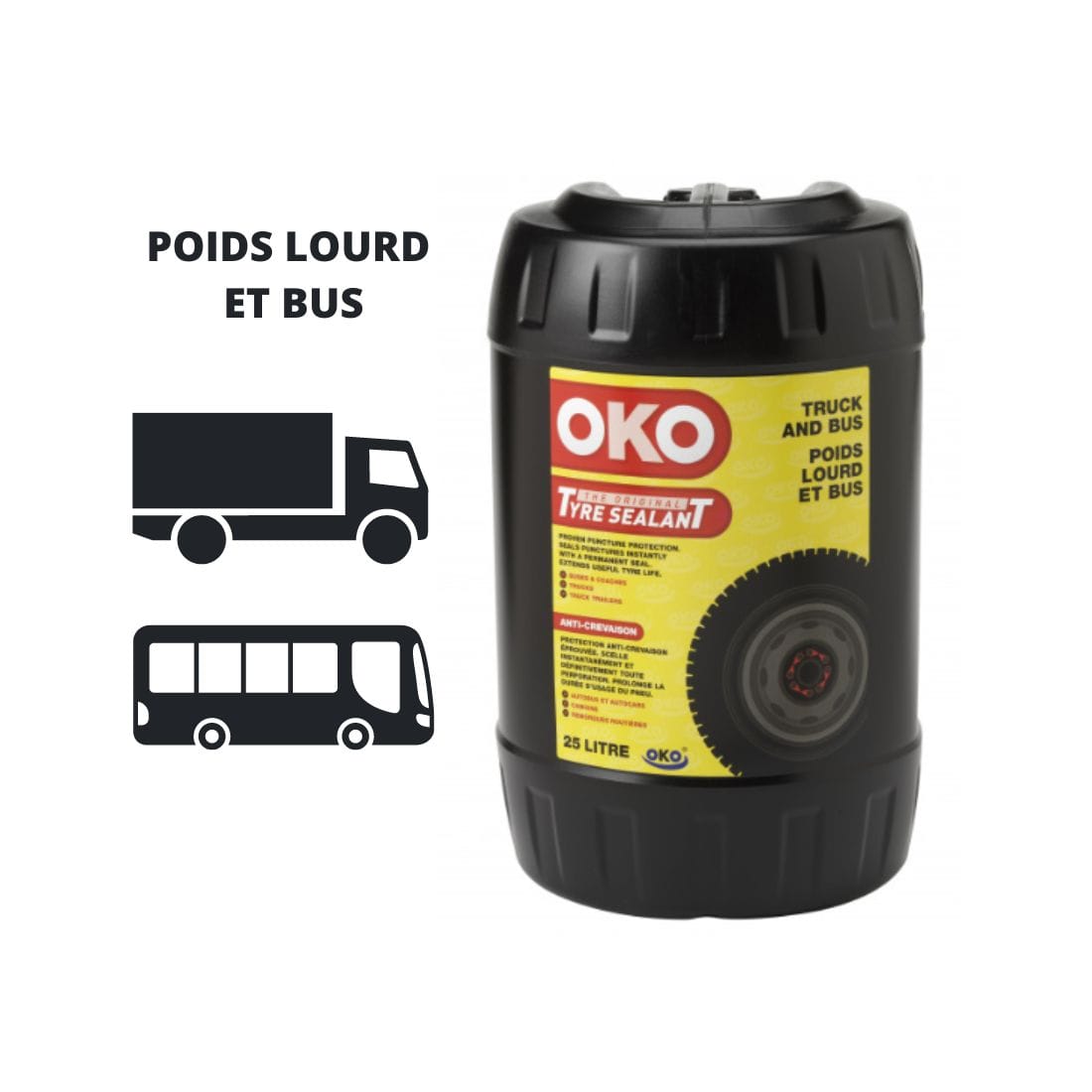 BIDON D'ANTICREVAISON POUR PNEUS POIDS LOURD 25L -OKO