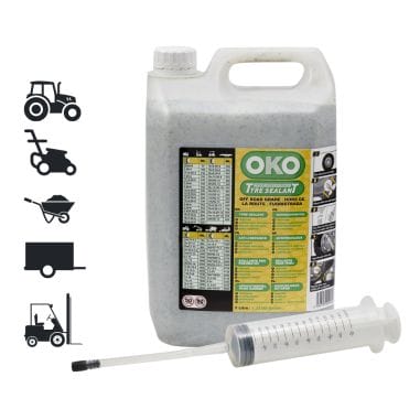 BIDON DE 5L PRODUIT ANTICREVAISON (POUR TRACTEUR, MACHINE AGRICOLE, TONDEUSE AUTOPORTÉES ET BROUETTES) + SERINGUE - OKO