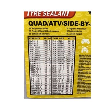 BIDON D'ANTICREVAISON POUR PNEUS QUAD 5L + SERINGUE - OKO