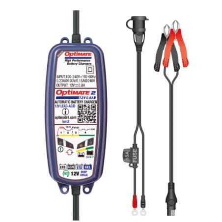 CHARGEUR DE BATTERIE PLOMB/ACIDE de 2 - 0.8Amp - 3 à 96 Ah- 12V - 0.8Amp