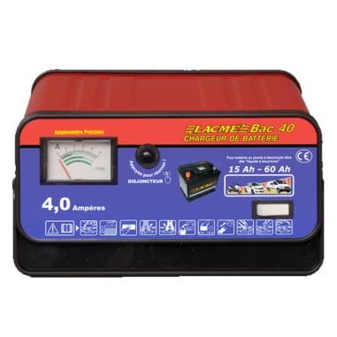 CHARGEUR DE BATTERIE PLOMB / ACIDE BAC30 de 5 à 55 Ah - 12V - 2.5A