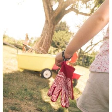 ROSTAING Gant jardinage enfant Anabel, Taille 5-6 ans. Gant jardin enfant  Coccinelle. Lerash au poignet, Rouge. & Gants Jardinage Enfant GASTON 