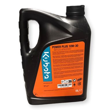 BIDON DE 5 LITRES HUILE KUBOTA POWER PLUS 10W30 API CK-4, CJ-4-SL (TIER 4 & 5) - POUR MOTEUR DIESEL - W21UE07005