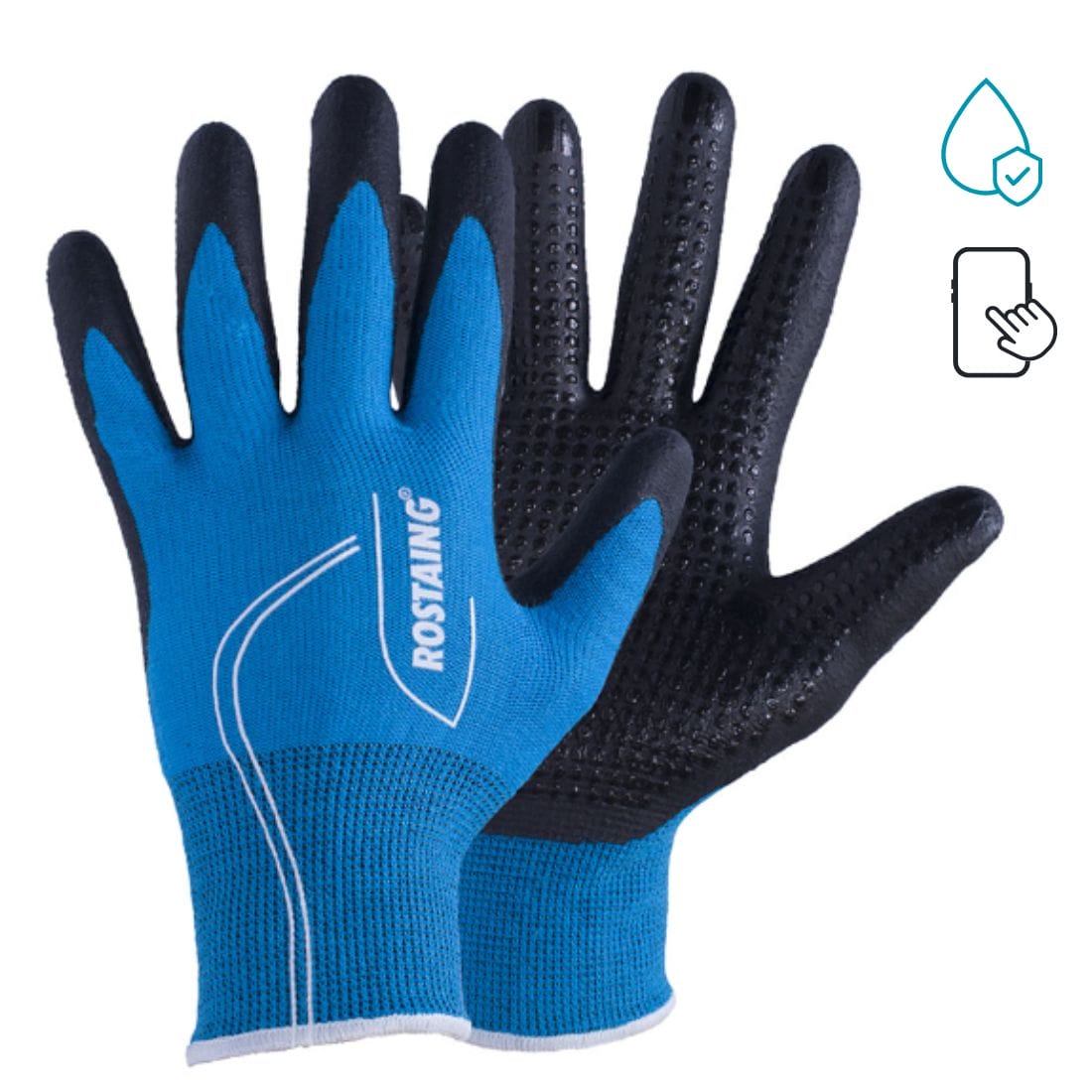 GANTS FIN TACTILE MIXTE NOIR - ROSTAING