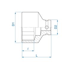 DOUILLE À CHOCS 6 PANS 1/2" MÉTRIQUE STANDARD - 24 MM (453524M) - KING TONY 2