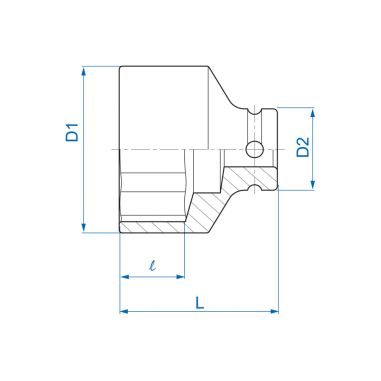 DOUILLE À CHOCS 6 PANS 1/2" MÉTRIQUE STANDARD - 24 MM (453524M) - KING TONY