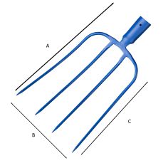 FOURCHE A FUMIER A DOUILLE SANS MANCHE (32 X 24 CM) 626032 OUTIL PERRIN - 3239046260322