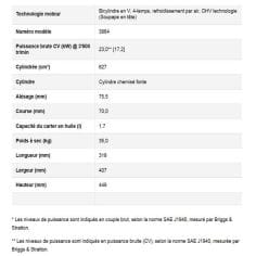 MOTEUR VANGUARD 627CC DIAM (25.4MM L:76MM) DE 16A - BRIGGS&STRATTON 2