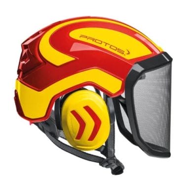 CASQUE ARBORIST INTEGRAL - ROUGE/JAUNE FLUO - PROTOS