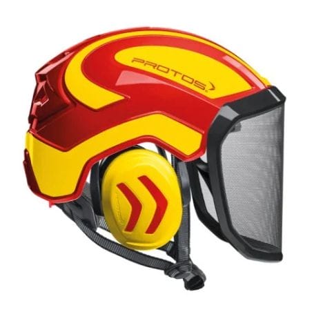CASQUE ARBORIST INTEGRAL - ROUGE/JAUNE FLUO - PROTOS