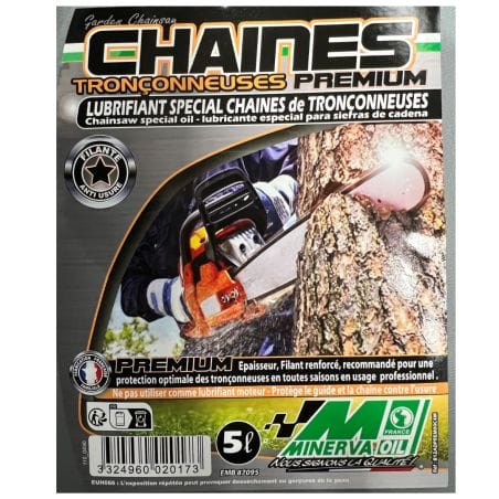 BIDON 5L HUILE DE CHAÎNE - BASE RECYCLEE - MINERVA BIDON 5L HUILE DE CHAÎNE - BASE RECYCLEE - MINERVA