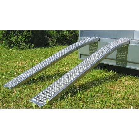 PAIRE DE RAMPES L:200 cm CHARGE 400 KG -ALUMINIUM INCURVEES