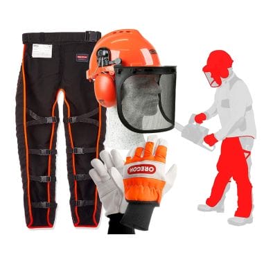 KIT PROTECTION TRONCONNAGE JAMBIERES / GANTS / CASQUE FORESTIER - OREGON