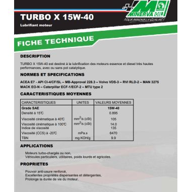 HUILE ATX TURBO 15W40 - 5L (ATX154/C4M) MINERVA